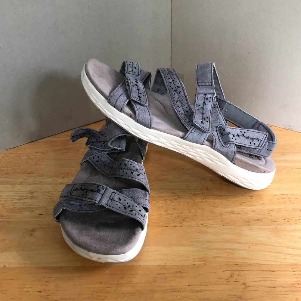 New Earth Origin Westfield Wendy Gray Suede Sandal